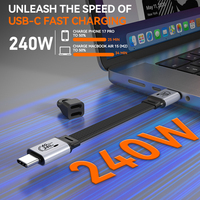 Câble USB4 Type C 240W PD à charge rapide, plat et flexible (FPC) pour appareil photo, SSD, compatible Thunderbolt 4, Mâle-Mâle