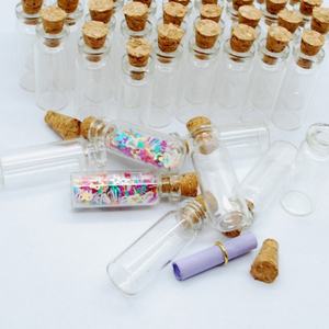 Wholesale Mini Wishing <b>Bottle</b> 5ml 10ml 15ml 20ml 25ml <b>Glass</b> Vials Custom Logo Clear <b>Glass</b> Match Storage Jar <b>with</b> <b>Cork</b> Stopper - Product Image 2