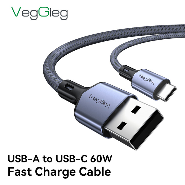 VegGieg Factory Wholesale 1.2M 2M USB a to C Cable Type C Usb Fast Charging Cable USB C 3.0 60W Data Cables for Iphones