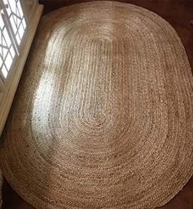 XinLan, venta al por mayor, alfombra redonda, alfombra trenzada de arpillera de yute Natural rústica, alfombra Reversible tejida hecha a mano de granja - Product Image 3