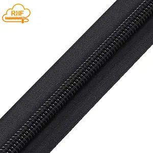 High quality black #10 zipper nylon roll for Tent heavy duty Cremallera long chain #10 nylon zippers