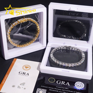 En Stock Envío Desde Almacén en EE. UU. Joyería Hip Hop De Lujo FL Pulsera <span class=keywords><strong>Tennis</strong></span> De Moissanita De 5mm Con Engaste De Garras En Plata Maciza S925 Totalmente Helada - Product Image 5