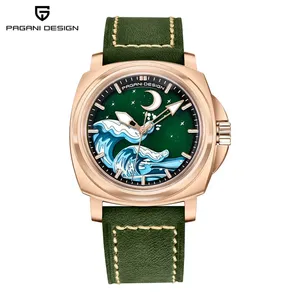 PAGANI DESIGN YS014 Mode Hommes Luxueux Montre Automatique <span class=keywords><strong>Saphir</strong></span> NH35A Acier Inoxydable <span class=keywords><strong>Cuir</strong></span> Étanche 10Bar Montre-Bracelet - Product Image 3