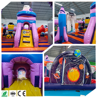 Château gonflable géant pour enfants, thème astronaute, avec toboggan, pour événements extérieurs