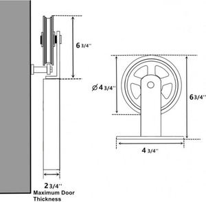 Kit de Herrajes para Puerta Corredera Tipo T WEKIS, Diseño Rústico Industrial en Negro, Acero y Latón Resistente para Exteriores y Sala de Estar - Product Image 5