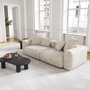 ATUNUS US en stock, livraison directe, grand ensemble de canapés modulaires carrés américains en tissu velours côtelé - Product Image 4