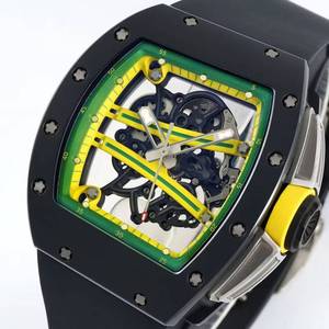 Reloj deportivo de diseño de lujo de alta gama RM 61-01 con esfera esqueletizada y correa de caucho. - Product Image 3