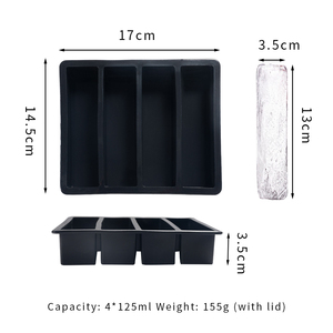 Bac à glaçons grande capacité 3.5*13cm glaçons 125ml OEM/ODM personnalisé accepté sans BPA Silicone machine à glaçons - Product Image 4