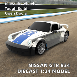 Pjt Voor Open Deuren Diecast Model <span class=keywords><strong>Nissan</strong></span> Gtr R34 Verzamelbare Display Metalen Speelgoed Rc Auto 1:24 Schaal 110V Plastic Materiaal - Product Image 3