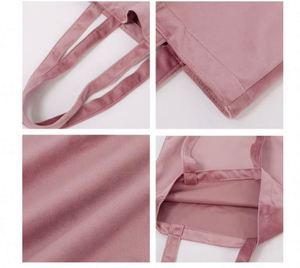 Sac de courses écologique réutilisable personnalisé avec lettres, grand sac fourre-tout en velours - Product Image 3