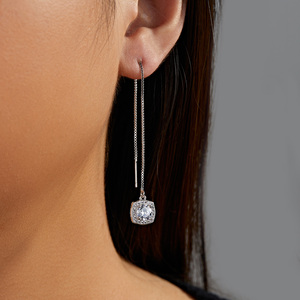 Squisito nuovo stile in ottone nappine orecchini con zircone semplice moda gioielli orecchino per le signore - Product Image 2