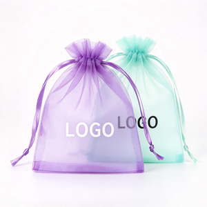 Bolsas de Organza Multicolor con Cordón y Logotipo Personalizado, Bolsas Transparentes para Regalos, Dulces, Joyería, Venta al Por Mayor - Product Image 2