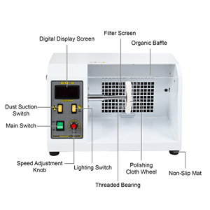 Machine à polir les bijoux 4200 tr/min, machine à polir sous vide de bureau pour le polissage de l'or et des bagues - Product Image 6