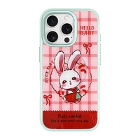 Coque de téléphone à panneau arrière magnétique remplaçable pour Iphone17/17pro/17promax/17air avec le lapin porte-bonheur coloré doré