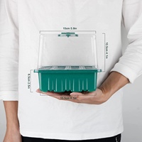 Kit de démarrage de semis 5 pièces 12 cellules avec lampe de culture, dôme d'humidification et base pour la culture en serre de blé hydroponique