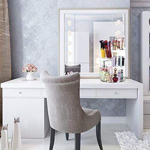 Dibangni Creative House bamboo coperchio cosmetic organizer facial make up case <span class=keywords><strong>storage</strong></span> box piccolo organizzatore di trucco in plastica con specchio - Product Image 4