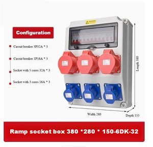 Caja de distribución de enchufes industrial portátil e impermeable (por defecto Delixi, se pueden personalizar otras marcas) Configuración 10 - Product Image 2