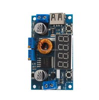 Modul Catu Daya Konverter DC-DC XL4015 5A 75W, Modul Step-Down yang Dapat Disesuaikan dengan Layar LED Voltmeter
