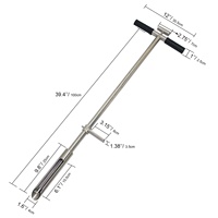 Échantillonneur de sonde de sol en acier inoxydable avec éjecteur et pédale Outil d'analyse de pelouse de produits de golf pour la tarière d'échantillonnage de sol