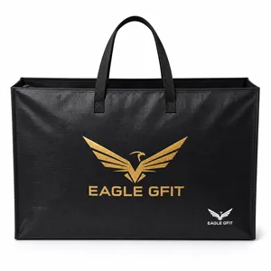 Sac en PP tissé personnalisable, écologique, grande capacité, avec fermeture éclair, couleurs personnalisées, poignée en sangle, pour le shopping et les voyages, OEM - Product Image 3