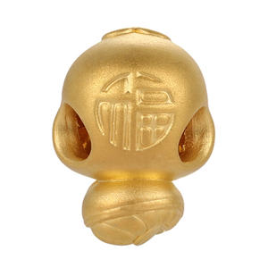 High-end Luxury Beaded Snake Shape <b>Bracelet</b> with <b>24K</b> Solid <b>Gold</b> Classical Style Sandblasted Enamel Finish - Product Image 3