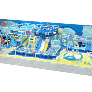 QiaoQiao 260 m² coin de jeu intérieur pour enfants petit équipement de terrain de jeu toboggan dans la structure de fosse à balles aire de jeu douce intérieure pour bébé - Product Image 1