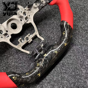 Volant de direction Corvette C8 en fibre de carbone à 3 branches, modification avec lame de style feuille d'or forgée, patch Devil's Horn OLIVER - Product Image 4