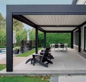 Pérgola <span class=keywords><strong>de</strong></span> Aluminio Resistente <span class=keywords><strong>de</strong></span> 12x14 Pies con Persianas Ajustables, <span class=keywords><strong>Cortinas</strong></span> y Mosquitera, Toldo <span class=keywords><strong>para</strong></span> Patio Resistente a la Intemperie - Product Image 6