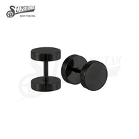 Boucles d'oreilles clous ronds et plats SUPERSTAR en acier inoxydable 316L hypoallergénique, polies à la main, pour piercing d'oreille