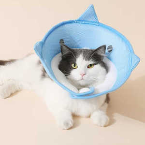 Skynuo Cute Cartoon Shark Shape Collar de recuperación de mascotas Prevención <span class=keywords><strong>post</strong></span>-esterilización Lick Bites para gatos y perros - Product Image 5