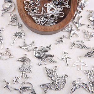Breloques animales en alliage <span class=keywords><strong>d</strong></span>'<span class=keywords><strong>argent</strong></span> creuses, motif colibri - Product Image 5
