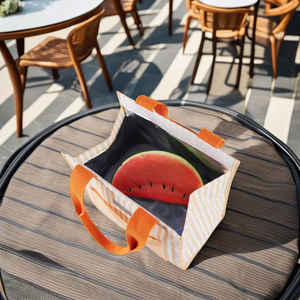 Boîte à lunch isolée pour femmes Eco Canvas Meal Prep Tote Purse avec technologie étanche pour le travail Bureau Business Wine Food Storage - Product Image 3