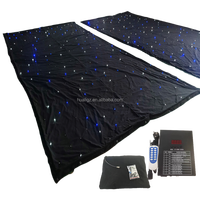 Rideau LED en forme d'étoiles avec contrôle DMX pour mariages, DJ, discothèques, parcs à thème en bleu et blanc chaud