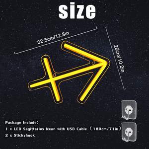 Enseigne néon LED Signe Astrologique <span class=keywords><strong>Sagittaire</strong></span> pour Astrologie, Décoration Murale Spirituelle pour la Maison, Chambre d'Enfant, Fête d'Anniversaire - Product Image 2