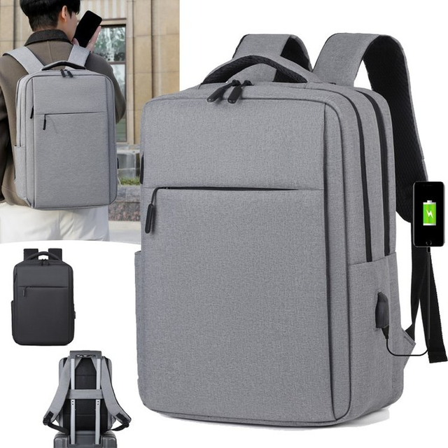 Wholesale Custom Logo Fashion Simple School Laptop Bag with USB Large Capacity Business Travel Computer Backpack