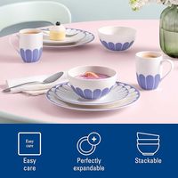 Mug à café contemporain en porcelaine allemande, motif floral Villeroy & Boch - Grande capacité, compatible lave-vaisselle et micro-ondes