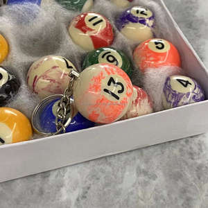Bola de <span class=keywords><strong>billar</strong></span> de 0,98 pulgadas, llavero de <span class=keywords><strong>8</strong></span> bolas de <span class=keywords><strong>billar</strong></span> de diámetro, llavero de colores, 16 Uds. - Product Image 6
