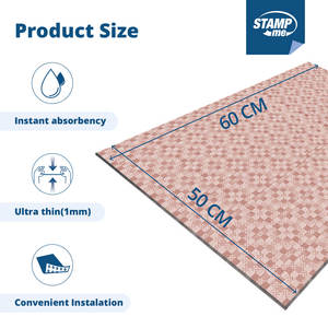STAMP Me Ultra-Thin Lightweight Bath <b>Mat</b> High Quality Non-<b>Slip</b> Instant Water Absorbent Nonwoven Polypropylene Acrylic Polymer - Product Image 2