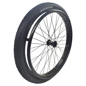 Roue arrière de fauteuil roulant sport Kenda 24x1.95 en alliage d'aluminium, légère, durable, pneu tout-terrain - Product Image 1
