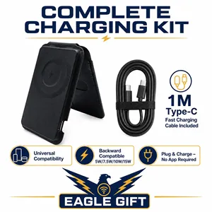 Cargador Magnético Plegable 3 en 1 para Múltiples Dispositivos, con Logotipo de Marca Personalizado, Mini Cargador Inalámbrico de Viaje, Ligero, con Soporte para Tarjetas - Product Image 1