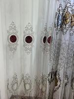 Rouleau de Tissus Voilage Voile Prix Bas Broderie Design Personnalisé Brodé 100% Polyester Tissé Trame Occultant 2.8M