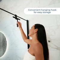 Nouvel outil de nettoyage écologique en silicone avec crochet pour fenêtres, voitures, salles de bain, sols, portes de douche - Essuie-glace en silicone avec poignée