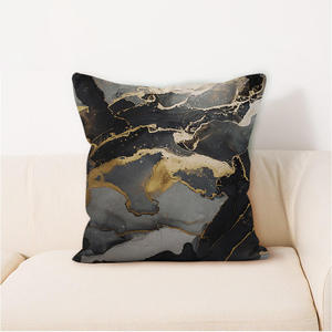 Housse de coussin carrée à imprimé géométrique de haute qualité, nouveau design, impression dorée abstraite, pour canapé et maison - Product Image 5