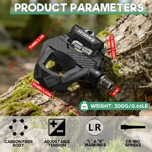 <span class=keywords><strong>Pedales</strong></span> de Bicicleta de Carretera BUCKLOS PD-R685 de Fibra de Carbono, <span class=keywords><strong>Pedales</strong></span> Planos y de <span class=keywords><strong>Clip</strong></span> Doble con Rodamientos Sellados de 9/16" para <span class=keywords><strong>Shimano</strong></span> SPD-SL - Product Image 3