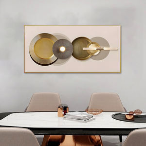 Nueva llegada decoración de lujo para el hogar HD impreso Arte Abstracto lienzo pintura con luz LED y arte de pared de porcelana de cristal - Product Image 5