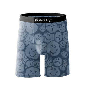 Calzoncillos bóxer de tiro medio personalizados de marca americana para hombre, calzoncillos deportivos antibacterianos transpirables suaves, estampado de logotipo, Sexy de talla grande - Product Image 1