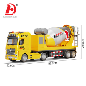 Camion malaxeur à béton à inertie avec petite remorque, véhicule de simulation de malaxeur à ciment, jouet de construction en plastique - Product Image 5