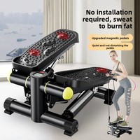Steppeur de fitness à usage domestique avec résistance hydraulique, équipement d'exercice multifonctionnel pour la perte de poids et le tonification de la taille 35x30x18cm