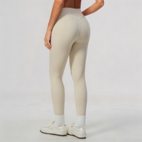 GH Wholesale Leggings pour femmes brossés, taille haute, effet froncé et push-up fessier, très extensibles, sculptants, pour la gym, le fitness, l'entraînement et le yoga