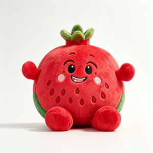 Peluche fraise personnalisée mignonne, peluche fraise ronde, fraise souriante, jouet en peluche fraise, animal en peluche fruit. - Product Image 6